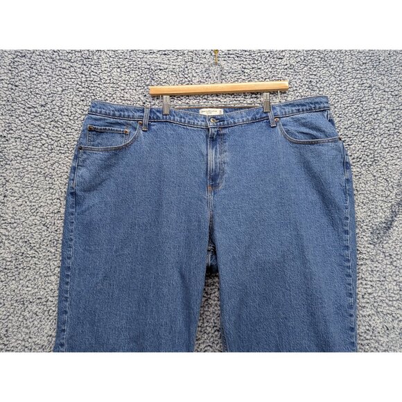 Abercrombie & Fitch Baggy Low Rise Jeans Size 36 / 22 Curve Love Boho Denim Blue - Picture 3 of 12
